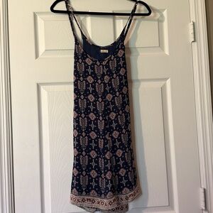 Hollister Navy Blue Patterned Mini Dress
